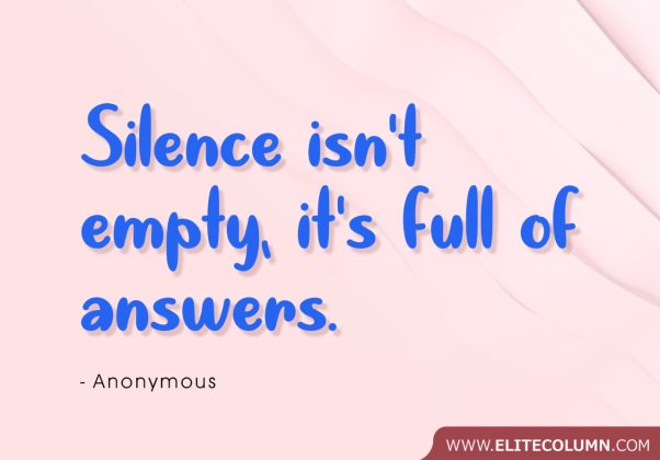 50 Silence Quotes That Will Make You Feel Calm (2021) | EliteColumn